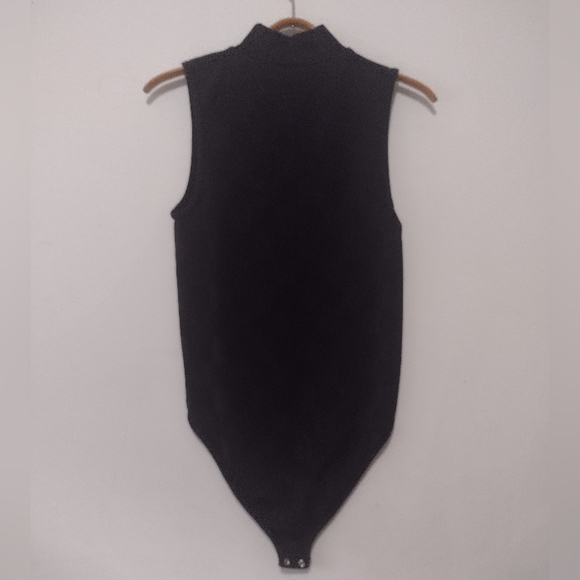 🌟SOLD🌟Forever 21 Black Checker Stretchy Turtle Neck Sleeveless Body Suit L - Picture 4 of 5